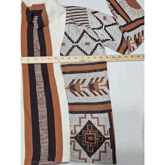 Fringes Southwest Aztec Cardigan Sweater Womens S Acrylic Fringe Native Navajo - Picture 5 of 8